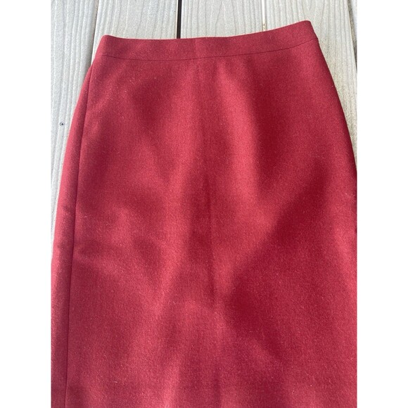 J.Crew No. 2 Pencil Skirt Wool 100% Red Wine Size 00 Rich Jewel Tone Preppy - Picture 2 of 12